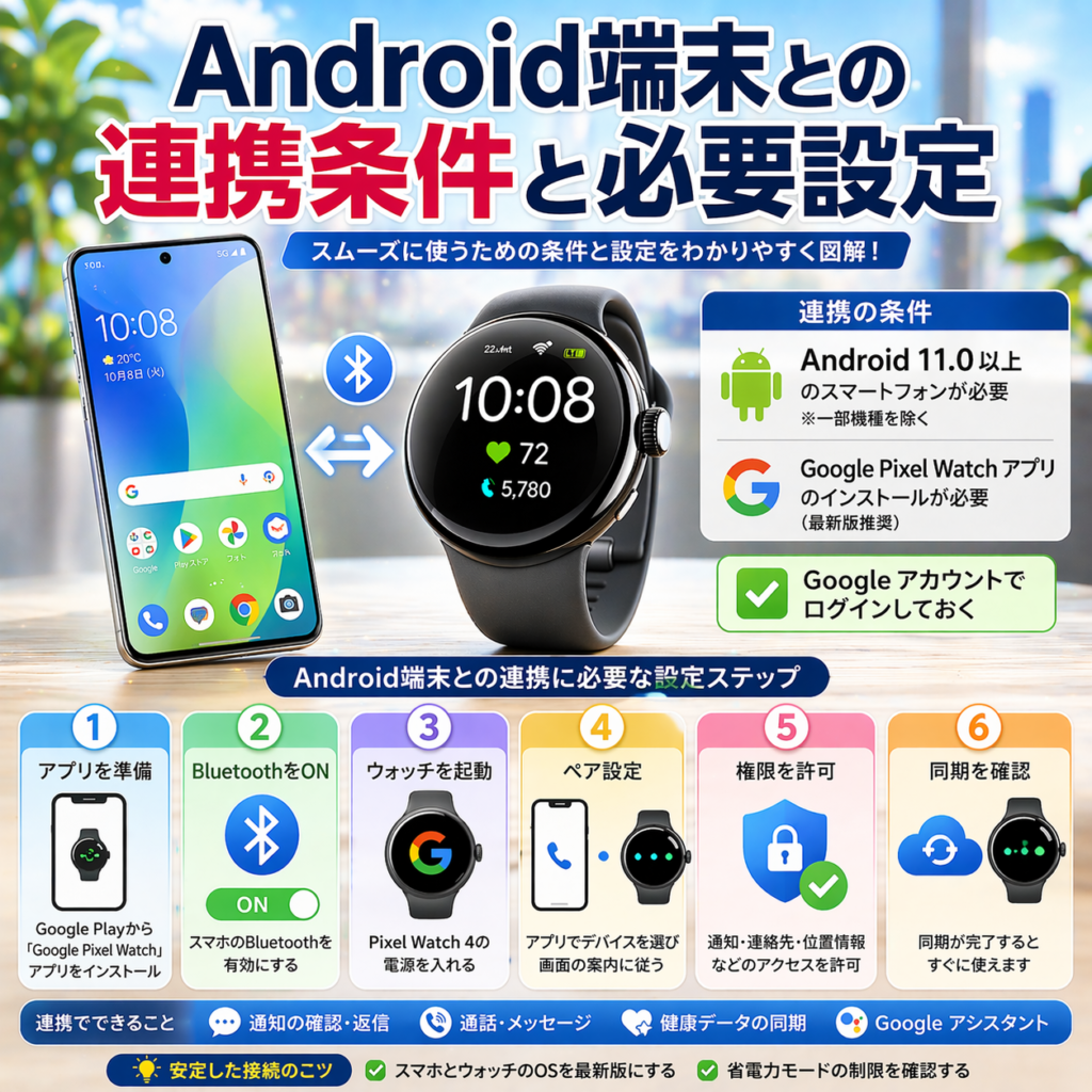 Android端末との連携条件と必要設定