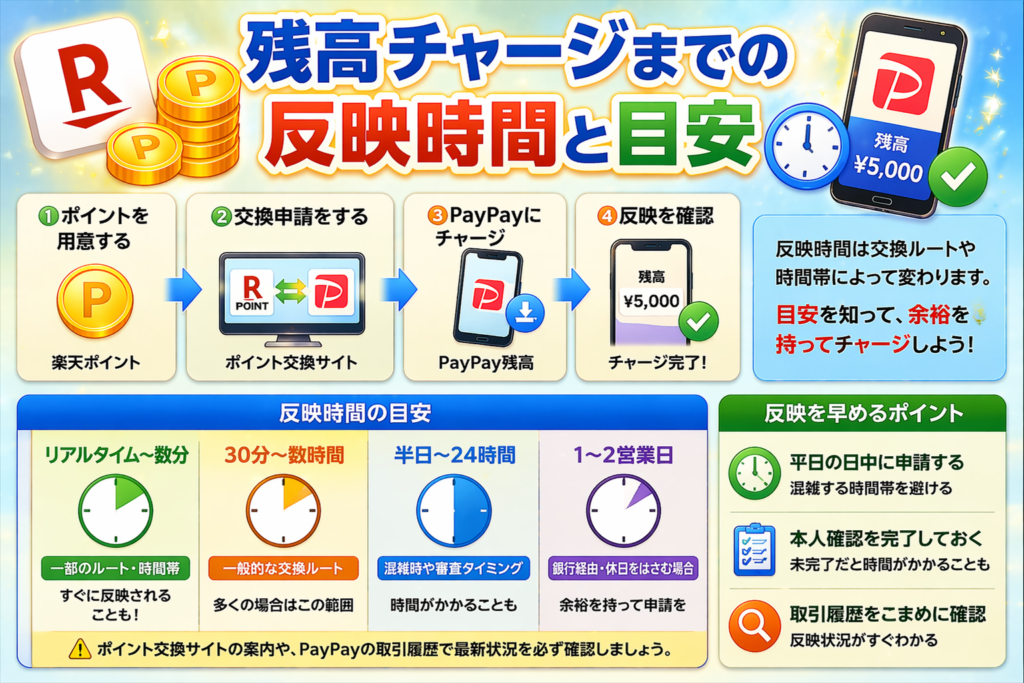 残高チャージまでの反映時間と目安