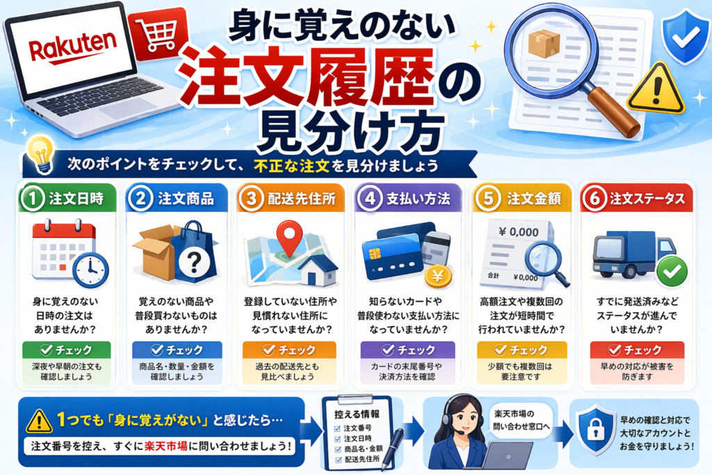 身に覚えのない注文履歴の見分け方
